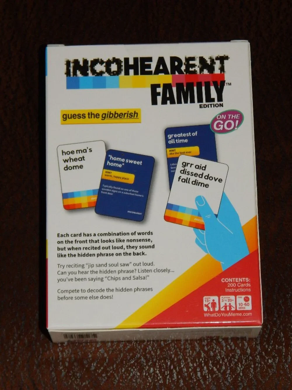 NEW Incohearent Family Edition Guess the Gibberish On The Go Travel Card Game